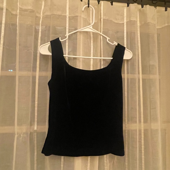CDW petite Tops - Black Velvet fitted tank top